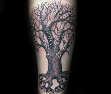 White Ink Family Tree Carved Guys Tattoo Ideas On Leg Tree Leg Tattoo, Tree Sleeve Tattoo, Tree Tattoo Forearm, Tree Tattoo Arm, Family Tattoos For Men, Tree Tattoo Men, Leg Tattoo Ideas, Oak Tree Tattoo, Tattoo Tree