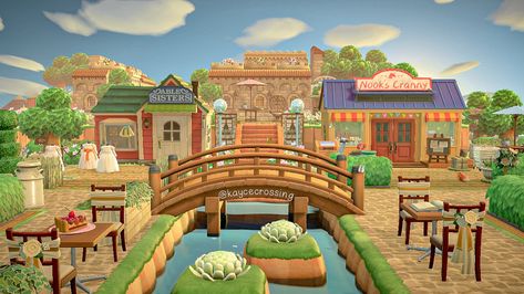 Plaza Design, Pink Island, Acnh Cottagecore, Shopping District, Animal Crossing 3ds, Animal Crossing Guide, Animal Crossing Qr Codes Clothes, Animal Crossing Wild World, Island Theme