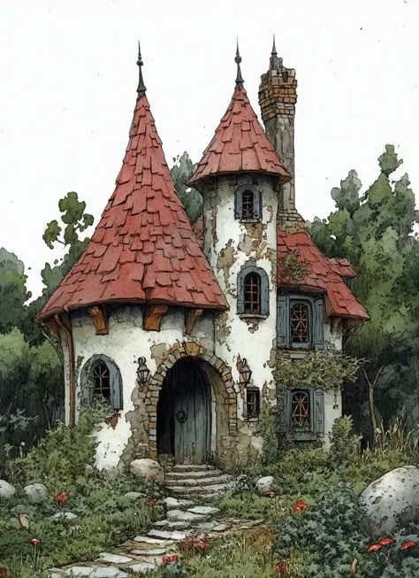 Tiny Castle, Fairytale Houses, Idle Game, Storybook House, German Houses, Fantasy Houses, Small Castles, Magical House, Storybook Homes