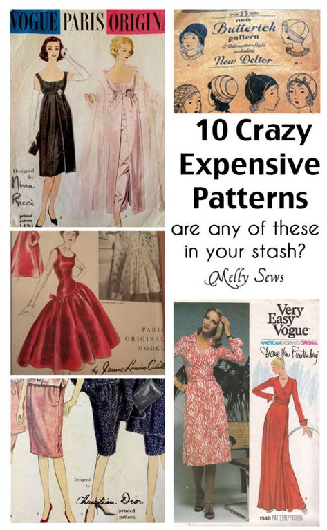 That Pattern Cost How Much? Most Expensive Sewing Patterns - Melly Sews Old Sewing Patterns, Melly Sews, Gown Sewing Pattern, Patron Vintage, Paper Dress, Old Dresses, Sewing Patterns For Kids, Vogue Patterns, Moda Vintage