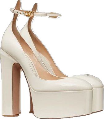 Glamourous Heels, Valentino Pumps, Valentino Garavani Shoes, Platform High Heel Shoes, Designer Pumps, Light Ivory, Chunky High Heels, Pu Heels, Virtual Fashion