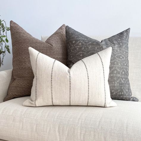 Make home styling easy with HACKNER HOME decorative pillow cover sets. Get inspired, add to cart, and enjoy for years to come. Shop our collection now. Beige Couch, Grey Pillow Covers, Apartment Stuff, Pillow Combos, Throw Pillows Living Room, Bantal Sofa, Pillow Arrangement, Room Pillows, Grey Pillows