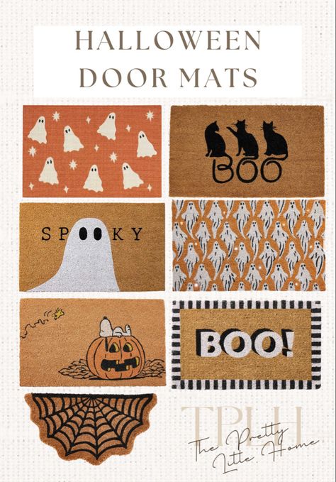 Halloween Outdoor Mat Diy, Welcome Mat Halloween, Halloween Coir Doormat, Diy Halloween Outdoor Rugs, Halloween Door Mats Outdoor, Halloween Door Mat Diy Easy, Halloween Doormat Painting, Spooky Door Mat, Diy Halloween Welcome Mat