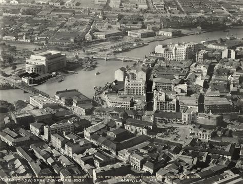 Binondo, Manila, with Intramuros, looking west, Philippine… | Flickr Manila Post Office, Modern Philippines, Binondo Manila, Post Office Building, Air Forces, National Archives, Feb 5, Modern City, Office Building