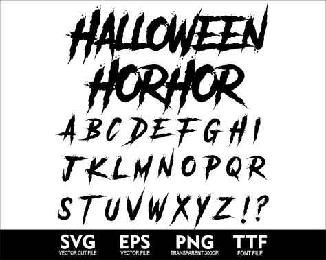 Spooky Handwriting, Spooky Fonts Alphabet, Scary Lettering, Band Fonts, Creepy Fonts, Spooky Lettering Halloween Fonts, Spooky Alphabet, Drawing Fonts, Happy Halloween Font