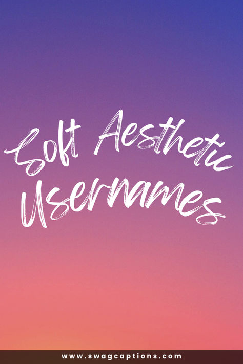 Find the perfect soft, dreamy username to match your aesthetic Instagram feed! This collection offers cute, delicate name ideas with a romantic, ethereal vibe. Whimsical words inspired by nature, clouds, celestial bodies, and dainty florals. Gentle, poetic usernames capturing a sweet, cozy feeling. From elegant nouns to whimsical adjectives and lovely descriptors - craft an on-brand soft girl username for the 'gram. Cozy Username Ideas, Taurus Username Ideas, Elegant Username Ideas, Poetic Usernames, Fairycore Username Ideas, Cottagecore Usernames, Edgy Usernames, Badass Usernames, Matching Username Ideas