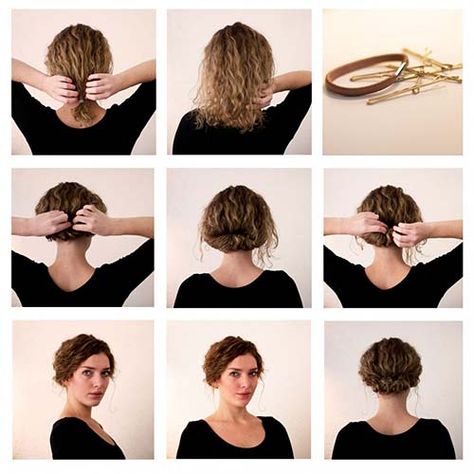 20 Incredibly Stunning DIY Updos For Curly Hair Party Hairstyles For Long Hair, Chignon Updo, Diy Updo, Curly Updo, Curly Hair Updo, Easy Hair Updos, Haircuts For Curly Hair, Coily Hair, Penteado Cabelo Curto