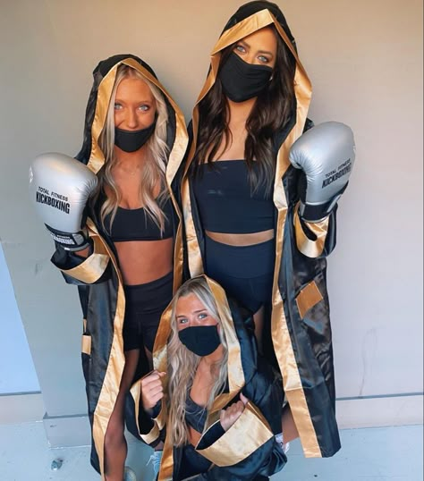 Halloween Costumes 2022 Trio, Female Boxer Halloween Costume, Women Boxer Halloween Costume, Halloween Customes 2022, Halloween Costumes Boxer, Girl Boxer Halloween Costume, Female Boxer Costume, Football Halloween Costume For Women, Boxers Halloween Costume Girl