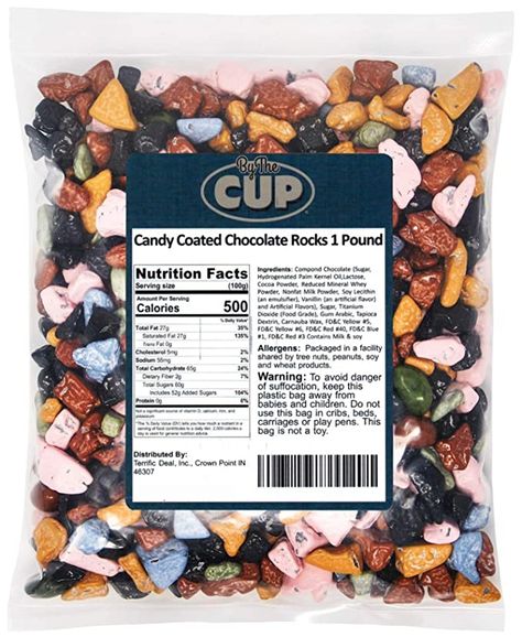 Amazon.com : By The Cup Candy Coated Chocolate Rocks 1 Pound : Grocery & Gourmet Food Edible Rocks, Chocolate Rocks, Butter Mints, Unique Desserts, Chocolate Assortment, Gum Arabic, 500 Calories, The Cup, 6th Birthday