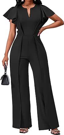 Business Jumpsuit, Dressy Pants Outfits, Dressy Pant Suits, Jumpsuits Elegant, Sparkly Jumpsuit, Wide Leg Jumpsuits, Suits Formal, Formal Shorts, Split Pants