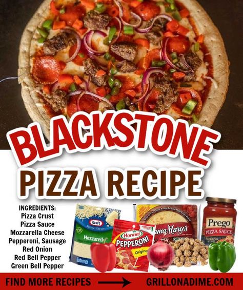 Best Black Stone Recipes, Griddle Pizza Recipes Blackstone, Black Stone Pizza Recipe, Side Dishes On Blackstone Griddle, Pizza On Blackstone Grill, Blackstone Griddle Pizza, Electric Blackstone Recipes, Black Stone Camping Meals, Blackstone Tortilla Pizza