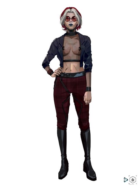 Cyberpunk Npc Art, Female V Fanart Cyberpunk, Female Scientist Character Design, Cyberpunk Scientist Woman, Shadowrun Art, Punk Character Art, Cyberpunk Vampire Art, Shadowrun Decker Female, Xmen Oc