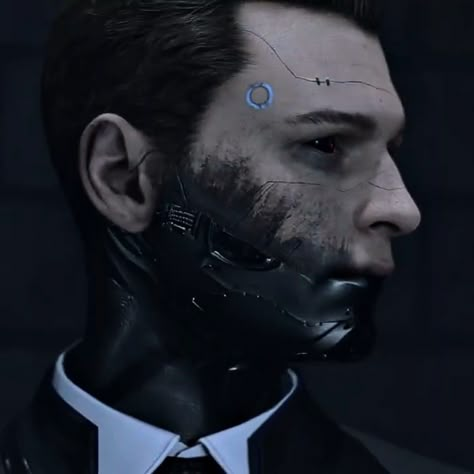 Conner Detroit Become Human Pfp, Chimera Connor Dbh, Human Face Tattoo, Chimera Connor, Connor Dbh Pfp, Machine Connor, Dbh Icons, Connor Dbh, Bryan Dechart