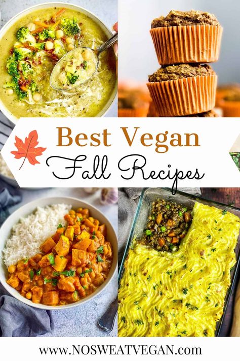 Vegan Fall Soup, Sides Dinner, Fall Baked Goods, Vegan Fall Recipes, Healthy Eating Vegan, Vegan Apple Muffins, Vegan Oatmeal Raisin Cookies, Vegan Pumpkin Cookies, Vegan Apple Crisp