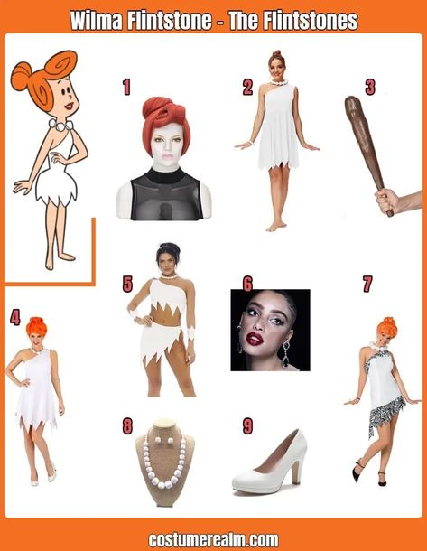 Wilma Flintstone Costume Makeup, Wilma Flintstone Cosplay, Wilma Flintstone Costume Hair, Wilma Diy Costume, Wilma Flintstone Makeup, Wilma Flintstone Costume Diy, Wilma Costume, Wilma Flintstone Costume, Flintstone Costume