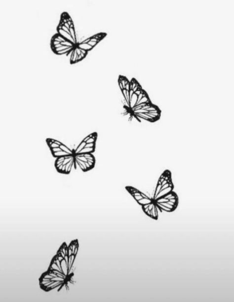 5 Butterflies Tattoo, Butterflies Flying Tattoo, Three Butterfly Tattoo, Flying Butterfly Tattoo, Cross Finger Tattoos, Monarch Butterfly Tattoo, Simple Butterfly Tattoo, Butterfly Tattoo Stencil, Butterfly Tattoos On Arm