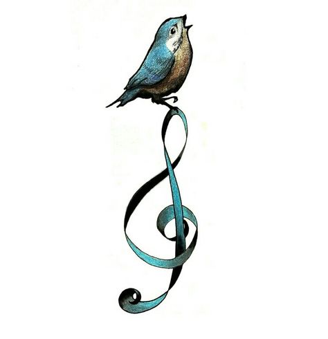 Music Bird Tattoos, Songbird Tattoo, Colorful Bird Tattoos, Music Bird, Bluebird Tattoo, Bird Tattoo Meaning, Tattoo Wallpaper, Bird Singing, Vogel Tattoo