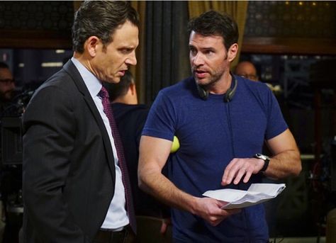 Scott Foley directs Tony Goldwyn in Scandal 5x16 Scott Foley Scandal, Jake Ballard, Scott Foley, Tony Goldwyn, Awesome Stuff, Scandal, The Live, Breaking News, Men's Polo Shirt