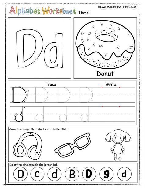 Letter D Phonics Worksheet, Letter Dd Worksheets Free Printable, Letter D Writing Practice, Writing Letters Worksheet, Letter D Printables For Preschool, Prek Letter D Activities, Letter D Free Printable Worksheets, Letter A Worksheets For Preschool Free, Letter D Preschool Worksheets