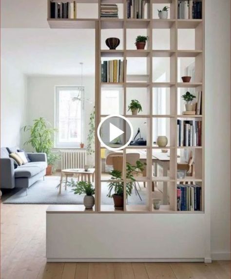 Room Divider Bookshelf, Divider Bookshelf, Cathedral Ceiling Living Room, Vaulted Ceiling Living Room, High Ceiling Living Room, Living Room Divider, Decor Fireplace, Open Concept Living Room, Living Room Partition