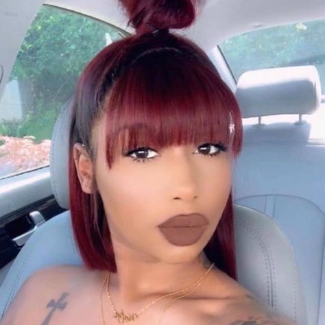 Romancehair_ivy on Instagram: “1b,99j bob wig with bangs … search for 🔍hot030 in our websute to buy this wig follow me @romancehair_ivy to get more #blackhairomg…” Bob Wigs With Bangs, Short Straight Bob, Bob Lace Front Wigs, Straight Bob, Hair Ponytail Styles, Short Bob Wigs, Ponytail Styles, Human Hair Lace Wigs, Baddie Hairstyles