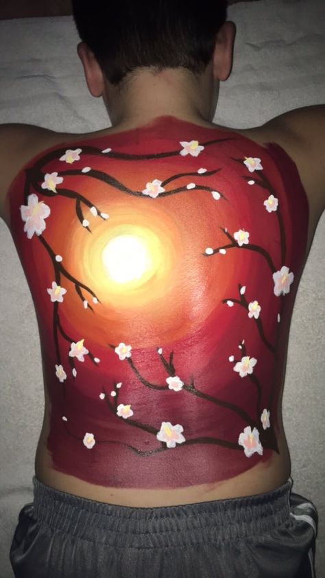 Pinterest : Kate McCann Body Paintings, Leg Painting, Leg Art, Skin Paint, Human Canvas, Back Painting, Back Art, Arte Inspo, Cherry Blossoms