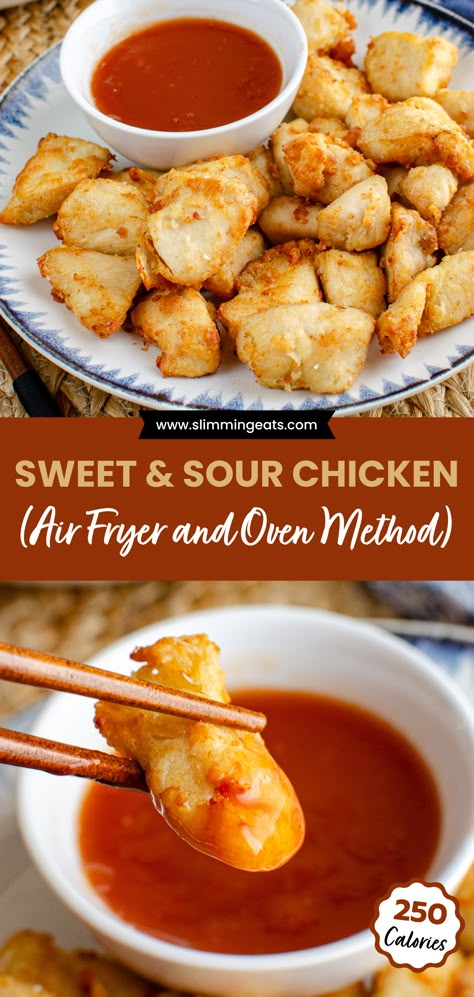 Air Fryer Chinese Chicken Balls, Airfryer Chinese Recipes, Sweet And Sour Chicken Bites, Sweet And Sour Chicken Air Fryer, How To Make Sweet And Sour Chicken, Air Fryer Sweet And Sour Chicken, Air Fryer Oven Recipes Dinner, Air Fryer Chinese Recipes, Air Fryer Recipes Healthy Dinners