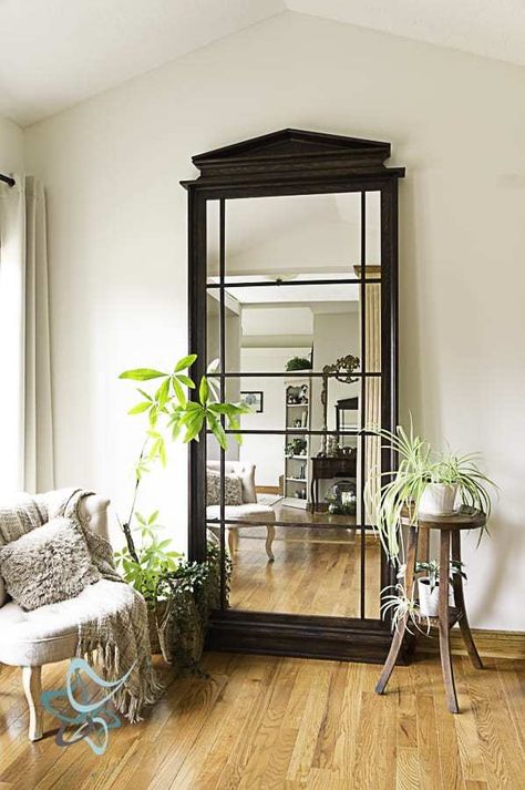 Floor Length Mirror Entryway, Diy Leaning Mirror, Diy Floor Mirror, Marsh House, Leaning Floor Mirror, Large Floor Mirror, Floor Length Mirror, Making Furniture, Mirror Dining Room