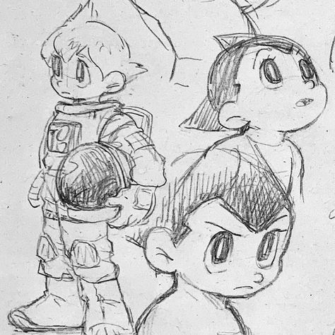 ASTRO BOY. Boy Sketch, Cool Robots, Cartoon Sketches, Astro Boy, Creative Pictures, Figure Drawing Reference, Character Design Animation, Boy Art, Art Reference Photos