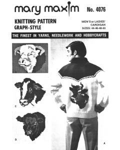 Cow Cardigan, Knitting Embellishments, Patron Vintage, Latch Hook Rug Kits, Mary Maxim, Graph Design, Vintage Knitting Patterns, Hereford, Beaded Crafts