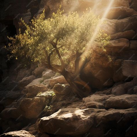 Premium AI Image | Old ancient olive tree in the olive garden in Mediterranean Ancient Olive Tree, Olive Garden Aesthetic, Olive Tree Aesthetic, Mediterranean Forest, Tree Growth, H Hotel, Time Traveler, The Odyssey, Olive Gardens