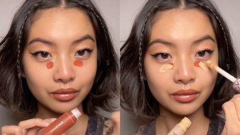 TikTok’s New Beauty Hack Is Using Blush on Your Under-Eye Area Blush Under Eyes, Make Up Hack, Color Correct Dark Circles, Contour Video, White Concealer, Tarte Concealer, Blush Trend, Jackie Aina, Coral Blush