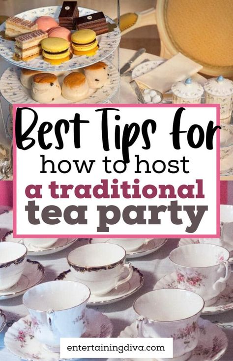 Serve an easy afternoon tea with these simple, traditional ways on how to host a tea party! From tea (of course), food ideas to decorations - you'll learn how to make this event unforgettable! Easy Tea Time Recipes, Traditional Tea Party, Host A Tea Party, Scones And Clotted Cream, Tea Party Ideas, Books And Tea, Scone Recipes, Making Iced Tea, English Tea Party