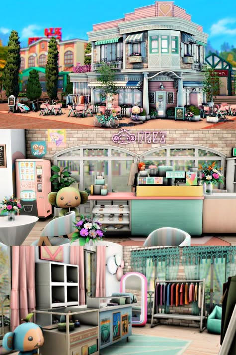 Sims 4 Copperdale, Sims 4 High School, Sims 4 Modern House, Sims 4 Room, The Sims 4 Lots, Bubble Tea Shop, Sims 4 Lots, Sims 4 Family, Sims 4 House Plans