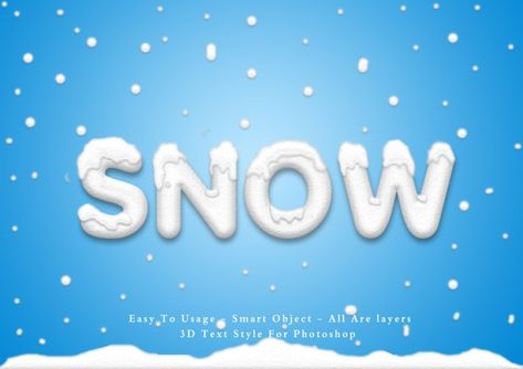 Snow Typography, Snow Logo, Text Art Typography, Snow Effect, Typography Alphabet, 3d Typography, Title Design, Text Effect, Game Logo