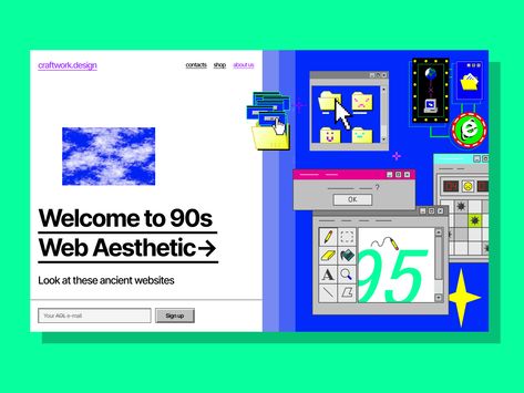 Ok, 2020. Here are ‘90s by Craftwork 90s Web Design Aesthetic, Retro Style Website Design, 90s Website Design, 90s Web Design, 90s Website Aesthetic, Y2k Website, 90s Websites, Art Website Design, 90's Aesthetic