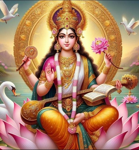 Saraswathi Devi Images, Devi Photos, Lord Saraswati, Mata Saraswati, Ma Saraswati, Saraswathi Devi, Goddess Images, God Pic, Lakshmi Photos