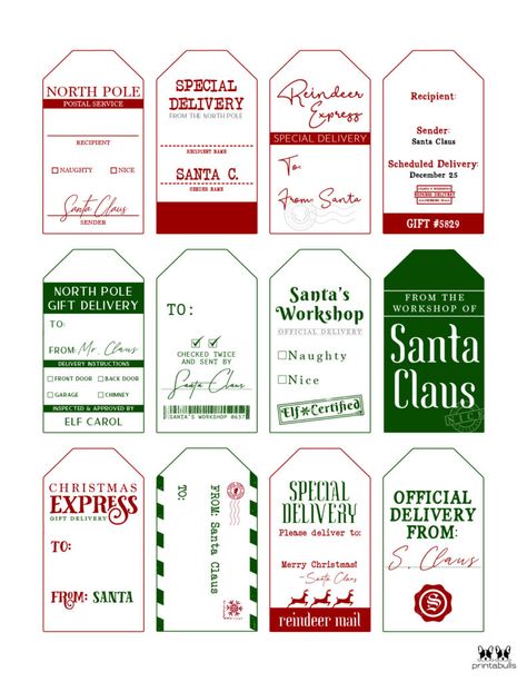 Sticker Gift Tags, Santa Tags Diy, Printable Secret Santa Tags, From Santa Gift Tags Printable Free, Santa Tags Printable Free, Holiday Tags Printable Free, Gift Tag Svg Free, Free Santa Gift Tags, Free Printable Santa Gift Tags