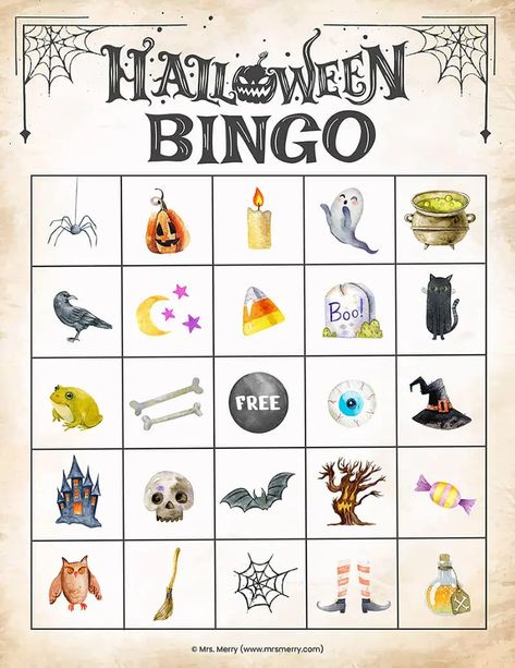 free-halloween-bingo-cards Free Halloween Bingo Printables, Free Bingo Printables, Halloween Bingo Printable Free, Bingo Printable Free, Halloween Bingo Printable, Super Hero Activities, Bingo Books, Road Trip Bingo, Halloween Bingo Cards