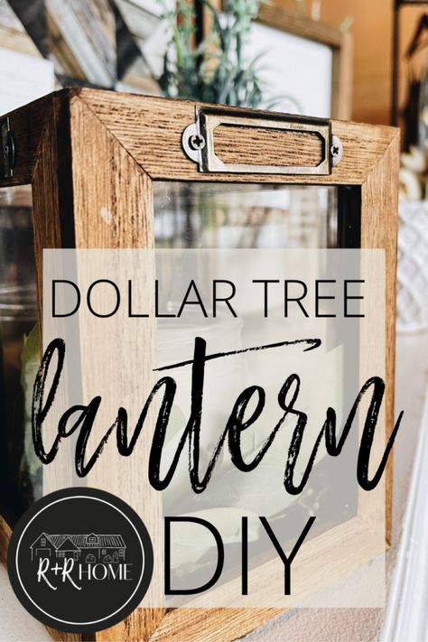 Dollar Tree Lanterns Diy, Diy Christmas Lanterns Ideas, Lantern Diy Ideas, Dollar Tree Lantern, Dollar Tree Diy Candle, Diy Candle Lantern, Diy Wood Lanterns, Wood Lantern Diy, Diy Wooden Candle