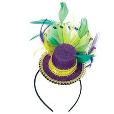 Mardi Gras Feathered Headband Mardi Gras Hats, Mardi Gras Crafts, Mardi Gra, Colorful Headbands, Mini Hats, Mardi Gras Outfits, Mardi Gras Costumes, Hat Headband, Mini Hat