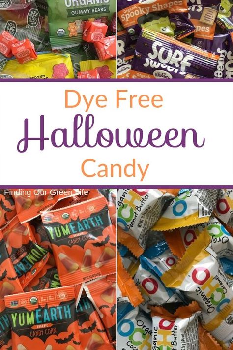 Halloween doesn't have to be filled with candy containing harmful artificial colors.  These candy options not only taste great but aren't full of all the harmful chemicals.  Repin to read and find out which brands to look for. #DyeFreeHalloweenCandy #FindingOurGreenLife #DyeFreeCandy Dye Free Candy, Healthy Candy, Colorful Halloween, Mommy Tips, Healthy Halloween, The Horrors, Free Candy, Bulk Candy, Free Snacks