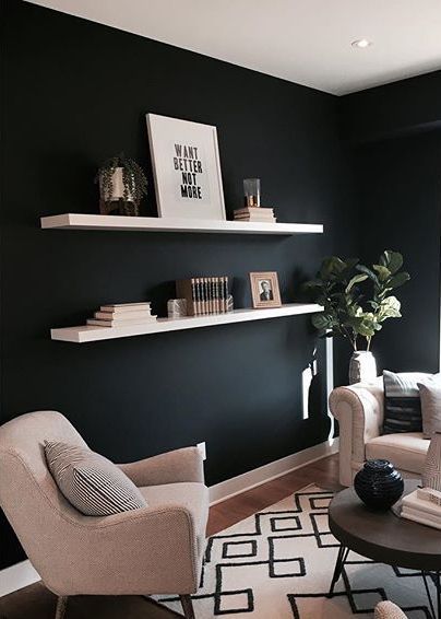 Wooden Wall Living Room, Room Ideas Unique, Black Accent Wall Living Room, Black Walls Living Room, Wall Living Room Ideas, Exploring Aesthetic, Wooden Walls Living Room, Wall Panel Ideas, Living Room Makeovers