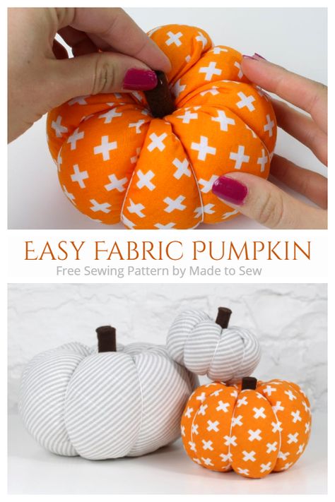 DIY Fabric Pumpkin Free Sewing Patterns | Fabric Art DIY Thanksgiving Sewing Crafts, Twisted Fabric Pumpkins, Fabric Pumpkins Diy No Sew, Cloth Pumpkins Diy No Sew, Pumpkin Sewing Pattern Free, Fall Crafts For Seniors, Sewing Crafts To Sell, Thanksgiving Sewing, Diy Fabric Pumpkins