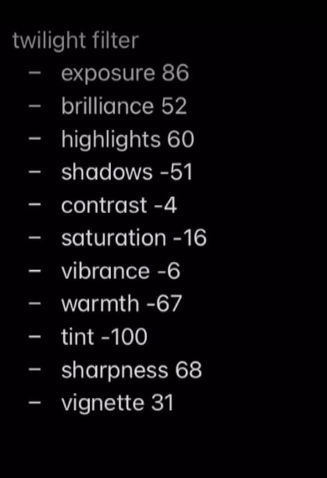 Twilight Camera Filter, Fallen Angel Filter Tutorial, Twilight Filter Tutorial, Phone Filters, Iphone Filters Photo Editing, Filter Photo Editing, Twilight Filter, Iphone Filters, Pic Editing