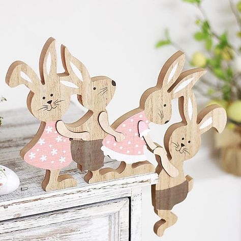 Listing Date:03/17/2023 Wooden Crafts Diy, Rabbit Crafts, Wooden Rabbit, Bunny Party, Easter Rabbit, Easter Party, Easter Kids, Wooden Crafts