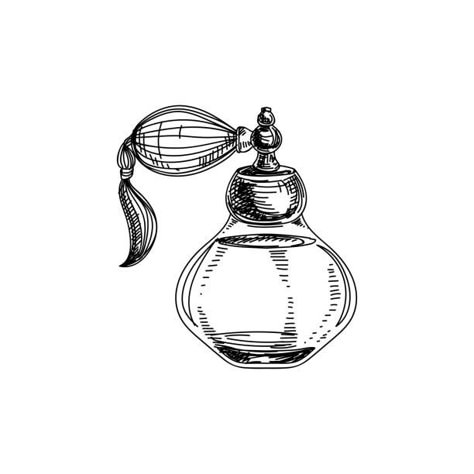 Perfume Bottle Tattoo, Tattoo Perfume, Aurora Tattoo, Victorian Tattoo, Perfume Black, Black And White Clipart, Old Perfume Bottles, Bottle Drawing, Bottle Tattoo