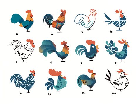 Chicken Clip Art, Rooster Illustration, Cartoon Rooster, Chicken Drawing, Chicken Illustration, Christmas Graphic Design, Cartoon Chicken, Graphic Design Cards, Rooster Art