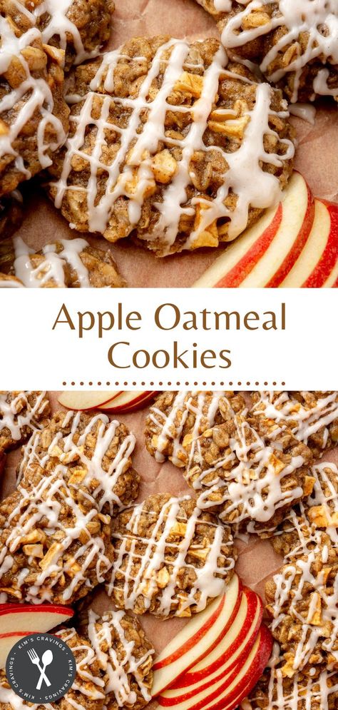 Maple Glazed Apple Crisp Cookies, Apple And Honey Cookies, Apple Hermit Cookies, Apple Chocolate Chip Cookies, Apple Strudel Cookies, Apple Crisp Cookies Recipe, Apple Cookie Recipes, Apple Cookie Bars, Apple Crisp Cookies