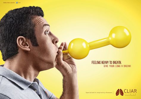 Feeling heavy to breath. Give your lung a break! Creative Marketing Campaign, Logo Tutorial, Advertising Archives, Balloon Words, Advertising Graphic Design, Advertising Posters, Ad Of The World, Creative Advertising Campaign, Graphic Design Blog